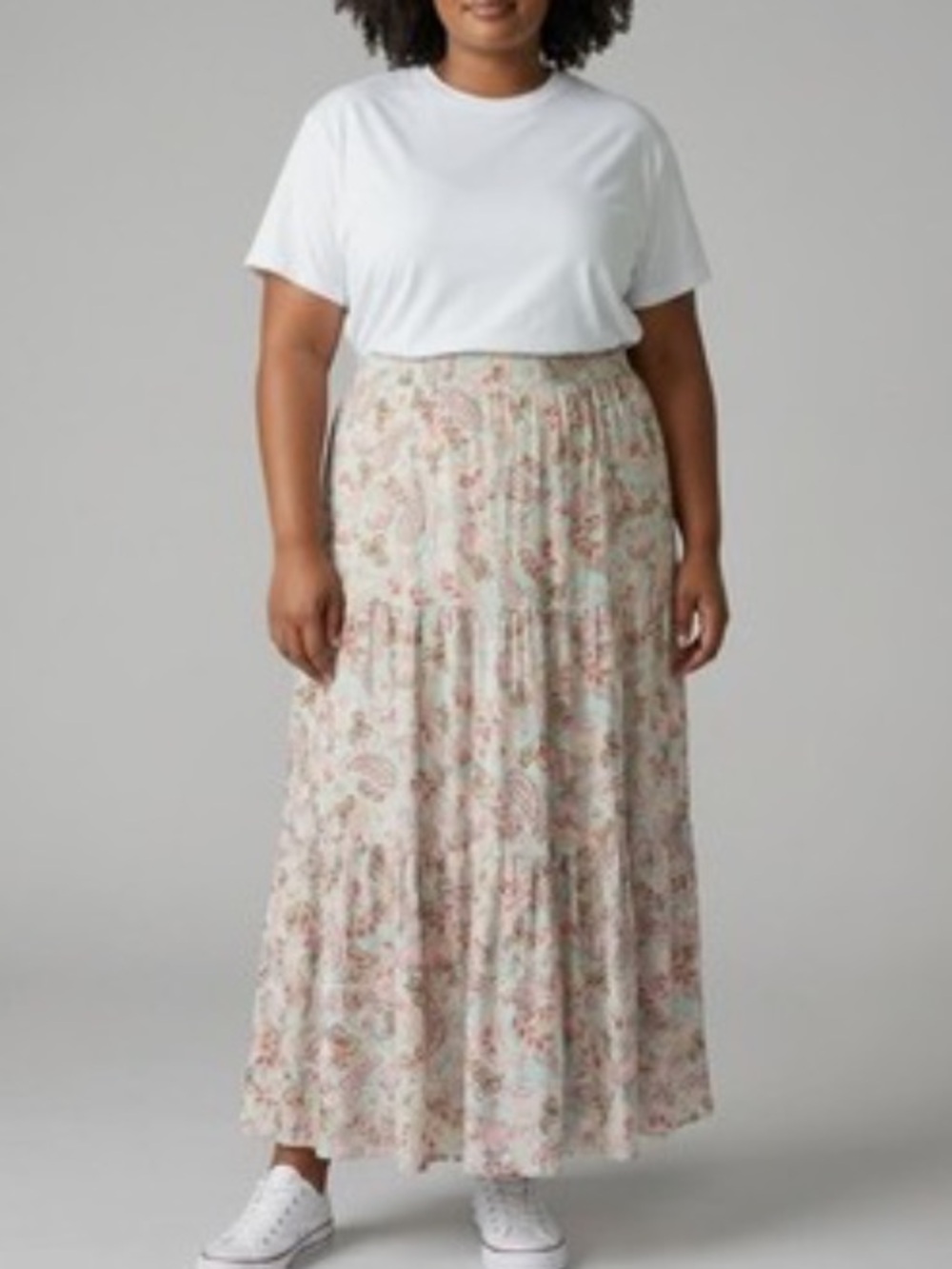 I.N. Studio Tiered Paisley Maxi Skirt in a plus-size 3X NWT